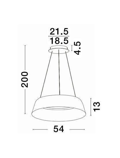 Nova Luce ALBA LED Pendelleuchte Schwarz 53W Warmweiss 200x54cm dimmbar 9345658