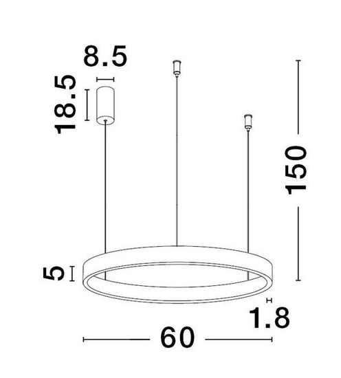 Nova Luce ELOWEN LED Pendelleuchte Gold 60W Warmweiss 150x60cm dimmbar 9345661