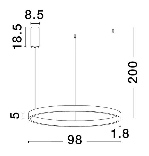 Nova Luce ELOWEN LED Pendelleuchte Gold 106W Warmweiss 200x98cm dimmbar 9345669