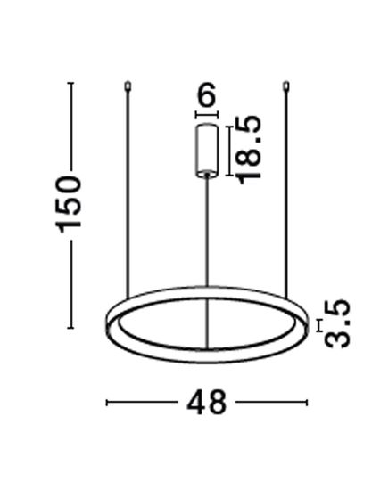 Nova Luce PERTINO LED Pendelleuchte Weiß 38W Warmweiss 150x48cm dimmbar 9345686