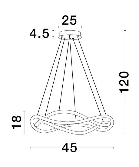 Nova Luce JINAL LED Deckenleuchte Schwarz 27W Warmweiss 120x45cm dimmbar 9348101