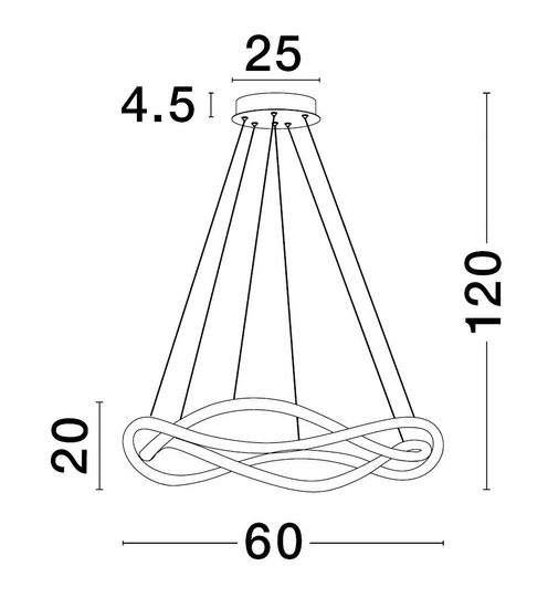 Nova Luce JINAL LED Deckenleuchte Schwarz 34W Warmweiss 120x60cm dimmbar 9348102