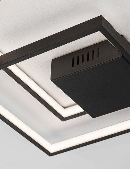 Nova Luce PORTO LED Deckenleuchte Schwarz 30W Warmweiss 42,5x42,5x6cm dimmbar 9364035