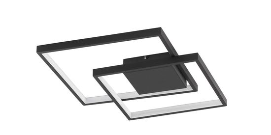 Nova Luce PORTO LED Deckenleuchte Schwarz 30W Warmweiss 42,5x42,5x6cm dimmbar 9364035