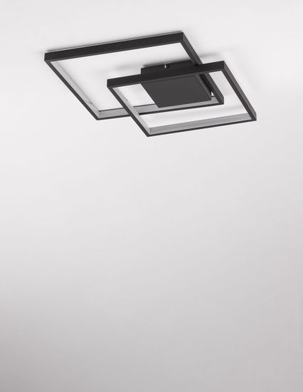 Nova Luce PORTO LED Deckenleuchte Schwarz 30W Warmweiss 42,5x42,5x6cm dimmbar 9364035