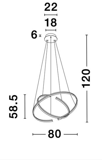 Nova Luce TORRENTE LED Pendelleuchte Schwarz 93W Warmweiss 80x80x120cm dimmbar 9392012