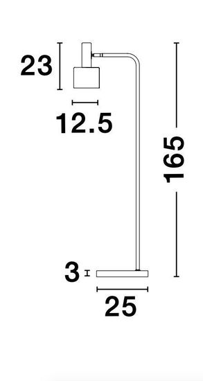 Nova Luce PAZ Stehlampe E27 Gold 165x12,5cm 9426653