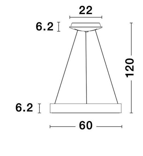 Nova Luce RANDO SMART LED Pendelleuchte Weiß 50W Steuerbare Lichtfarbe 120x60cm dimmbar 9453043