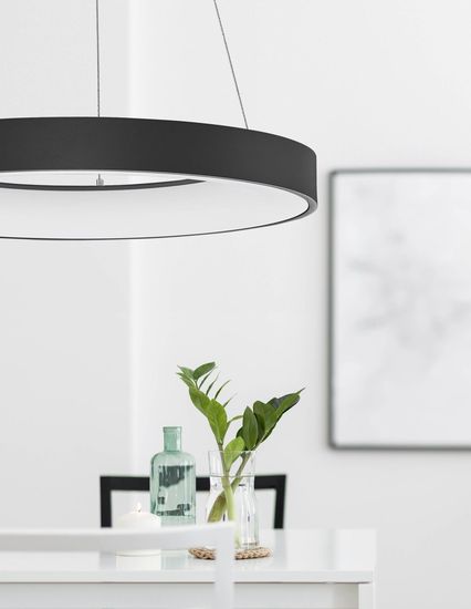 Nova Luce RANDO THIN LED Pendelleuchte Schwarz 50W Neutralweiss 120x60cm dimmbar 9453451