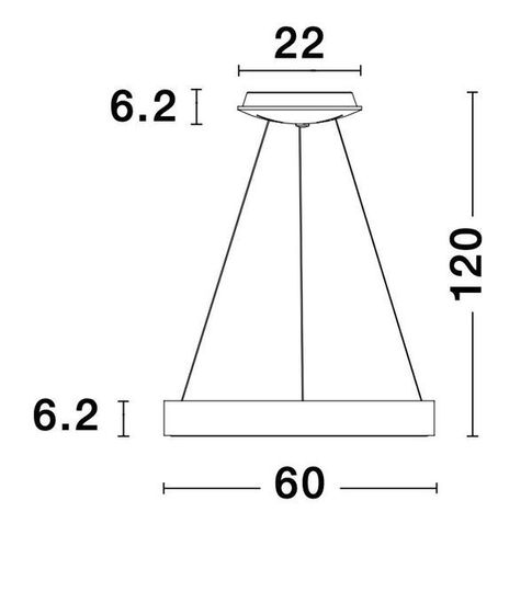 Nova Luce RANDO THIN LED Pendelleuchte Gold 50W Warmweiss 120x60cm dimmbar 9453454