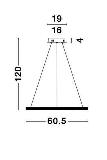 Nova Luce NAGER LED Pendelleuchte Schwarz 29W Warmweiss 120x60,5cm dimmbar 9481091