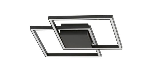 Nova Luce BILBAO LED Deckenleuchte Schwarz 25W Warmweiss 46x46x6,5cm 9500822