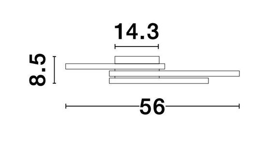 Nova Luce BILBAO LED Deckenleuchte Blattgold 42W Warmweiss 56x56x8,5cm 9500831