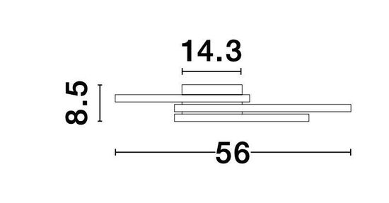 Nova Luce BILBAO LED Deckenleuchte Schwarz 42W Warmweiss 56x56x8,5cm 9500832