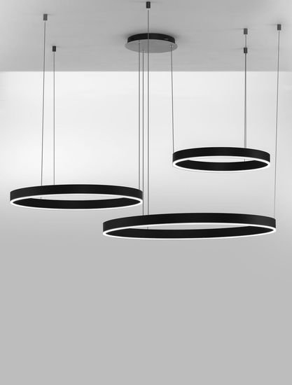 Nova Luce MOTIF LED Pendelleuchte Schwarz 140W Warmweiss 250x100cm dimmbar 9530170