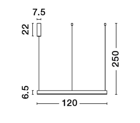 Nova Luce MOTIF LED Pendelleuchte Messing 72W Warmweiss 250x120cm dimmbar 9530202