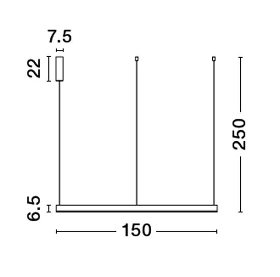 Nova Luce MOTIF LED Pendelleuchte Messing 80W Warmweiss 250x150cm dimmbar 9530205