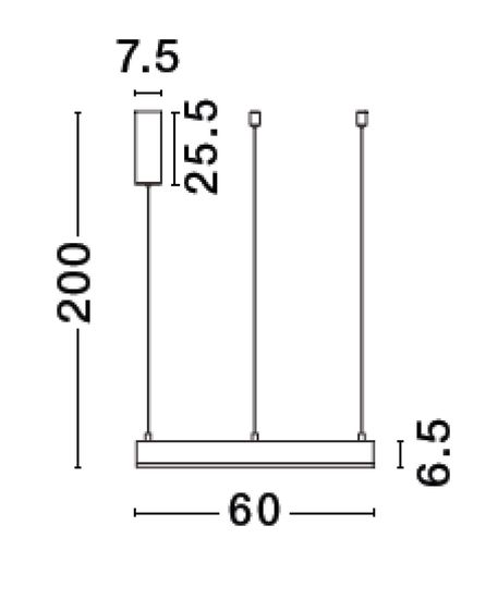 Nova Luce MOTIF LED Pendelleuchte Messing 40W Steuerbare Lichtfarbe 200x60cm dimmbar 9530206