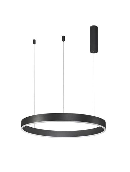 Nova Luce MOTIF LED Pendelleuchte Schwarz 40W Steuerbare Lichtfarbe 200x60cm dimmbar 9530212