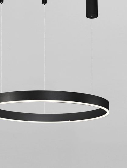 Nova Luce MOTIF LED Pendelleuchte Schwarz 40W Steuerbare Lichtfarbe 200x60cm dimmbar 9530212