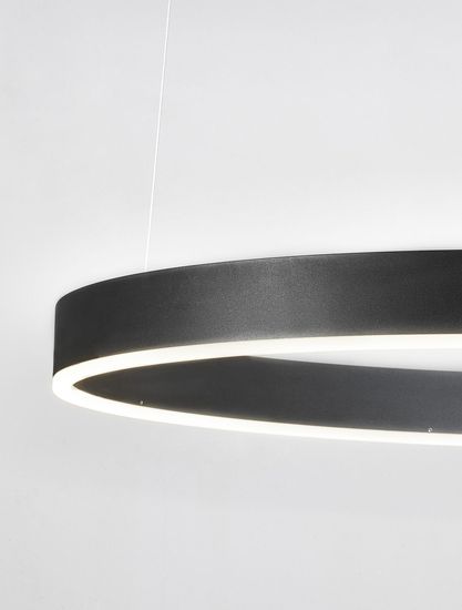 Nova Luce MOTIF LED Pendelleuchte Schwarz 50W Steuerbare Lichtfarbe 200x80cm dimmbar 9530213