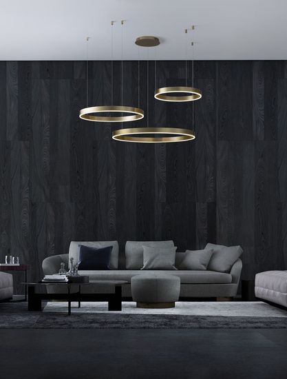 Nova Luce MOTIF LED Pendelleuchte Gold 140W Steuerbare Lichtfarbe 250x100cm dimmbar 9530217