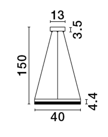 Nova Luce ADRIA LED Pendelleuchte Messing 23W Warmweiss 150x40cm dimmbar 9530226