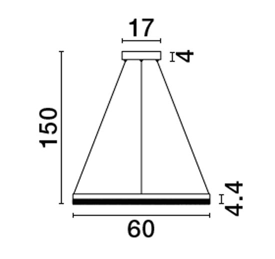 Nova Luce ADRIA LED Pendelleuchte Schwarz 32W Warmweiss 150x60cm dimmbar 9530227