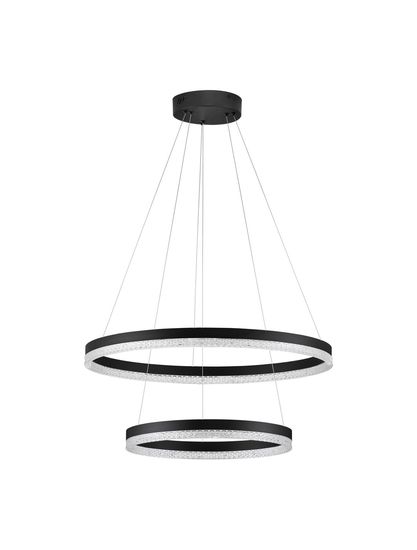 Nova Luce ADRIA LED Pendelleuchte Schwarz 52W Warmweiss 150x60cm dimmbar 9530229