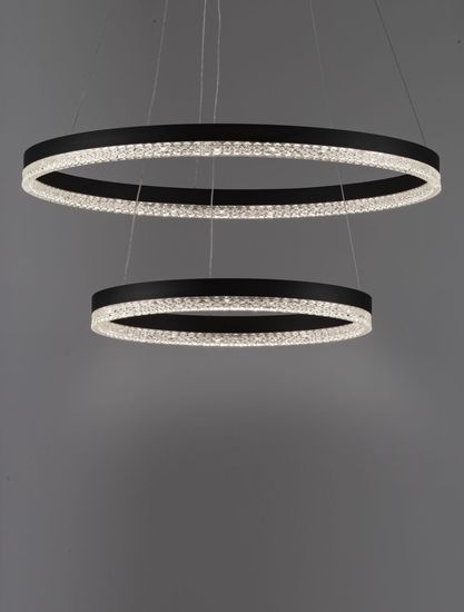 Nova Luce ADRIA LED Pendelleuchte Schwarz 52W Warmweiss 150x60cm dimmbar 9530229