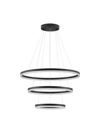 Nova Luce ADRIA LED Pendelleuchte Schwarz 97W Warmweiss 300x80cm dimmbar 9530231