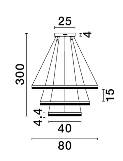 Nova Luce ADRIA LED Pendelleuchte Messing 97W Warmweiss 300x80cm dimmbar 9530232