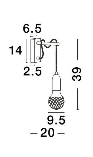 Nova Luce VEDA Wandleuchte G9 Messing 9,5x20x39cm dimmbar 9536411