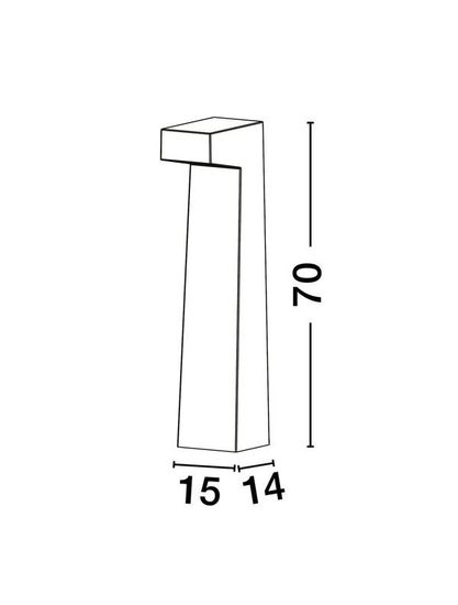 Nova Luce ARAN LED Wegeleuchte Grau 5W IP65 Warmweiss 15x14x70cm 9540212