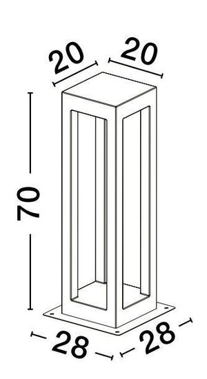 Nova Luce BEV Wegeleuchte Grau 20x20x70cm 9540216