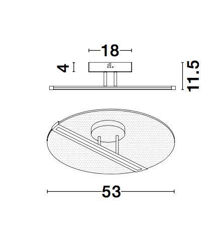 Nova Luce JERTUNA LED Deckenleuchte Gold 26W Warmweiss 11,5x53cm 9545330