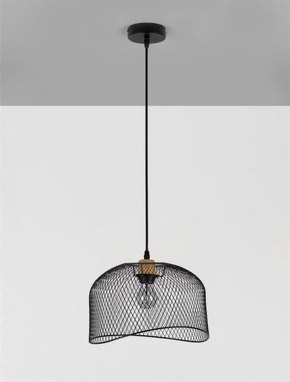 Nova Luce LYRON Pendelleuchte E27 Schwarz 120x30cm dimmbar 9555803