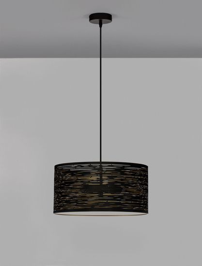 Nova Luce ZANE Pendelleuchte E27 2-fach Schwarz 120x40cm dimmbar 9555812