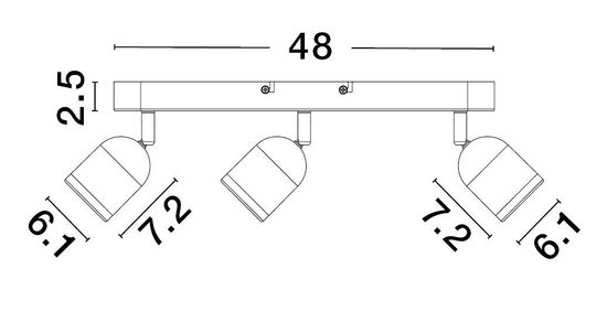 Nova Luce ORSON Deckenleuchte GU10 3-fach Sandweiß 48x8x9,7cm dimmbar 9555818