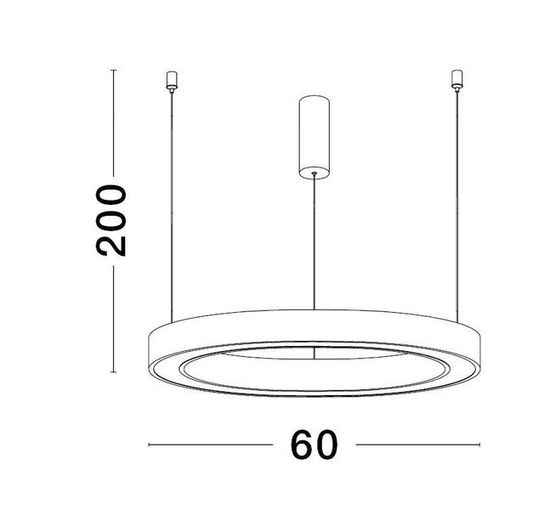 Nova Luce STING LED Pendelleuchte Weiss 40W Warmweiss 200x60cm dimmbar 9558600