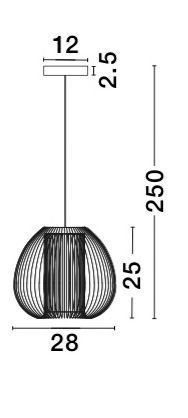 Nova Luce DESIRE Pendelleuchte E27 Weiß 250x28cm dimmbar 9586152