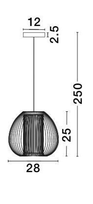 Nova Luce DESIRE Pendelleuchte E27 Grau 250x28cm dimmbar 9586153