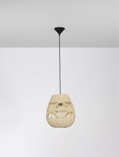 Nova Luce MARLO Pendelleuchte E27 Beige 185x30cm dimmbar 9586501