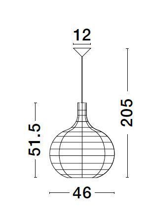 Nova Luce GRIFFIN Pendelleuchte E27 Braun 205x46cm dimmbar 9586508