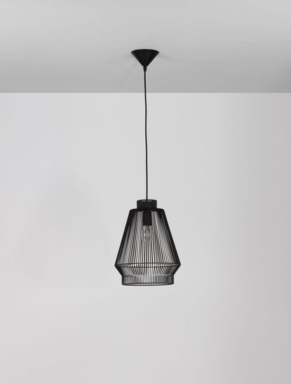 Nova Luce BREDO Pendelleuchte E27 Schwarz 185x27,5cm dimmbar 9586510