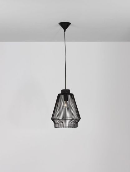 Nova Luce BREDO Pendelleuchte E27 Schwarz 185x27,5cm dimmbar 9586510