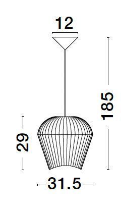 Nova Luce BREDO Pendelleuchte E27 Schwarz 185x31,5cm dimmbar 9586512