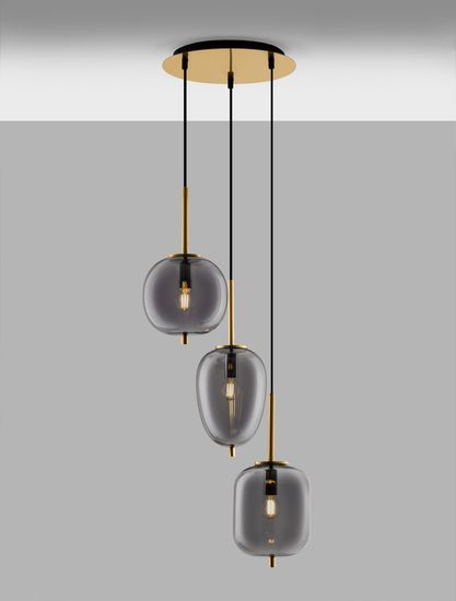 Nova Luce LATO Pendelleuchte E14 3-fach Gold 120x46cm dimmbar 9624082