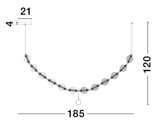 Nova Luce BRILLANTE LED Pendelleuchte Gold 49W Neutralweiss 185x10x200cm dimmbar 9695200