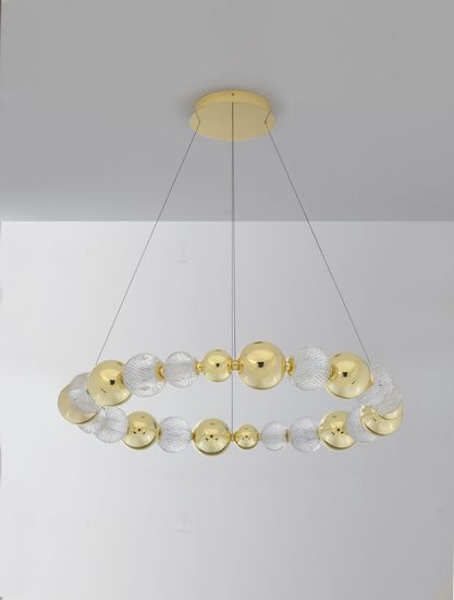 Nova Luce BRILLE LED Pendelleuchte Gold 52W Neutralweiss 120x94cm dimmbar 9695202